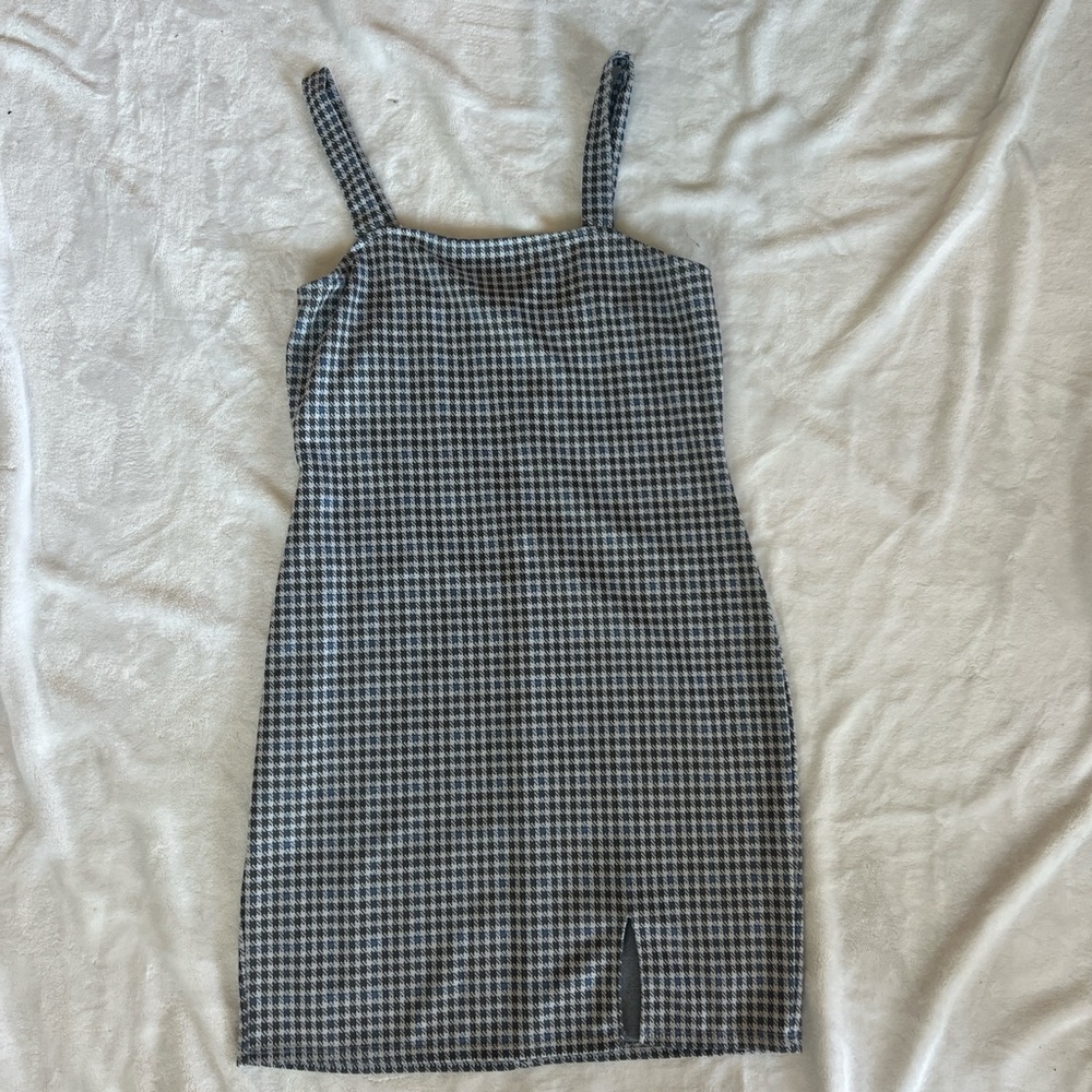 Just Polly Grunge Houndstooth Mini Dress